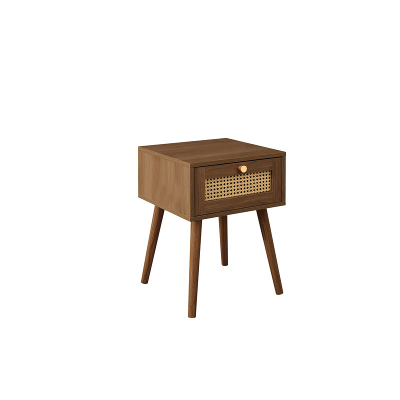Noemi 38cm W MFC Bedside Table, Walnut