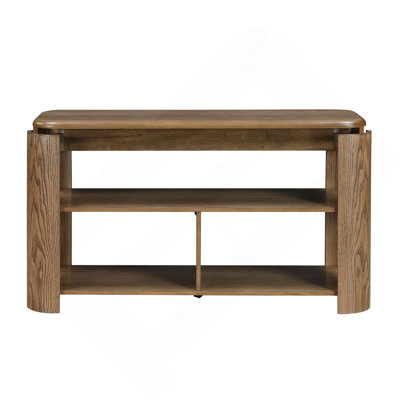 Brown Finish Sofa Table With Storage Open Shelves Living Room Furniture 1Pc Console Table