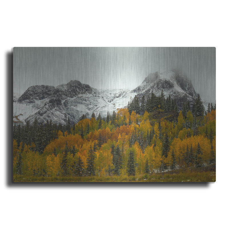 «A Rocky Mountain Autumn» par Bill Sherrell, art mural en métal, H 12 po x l 16 po