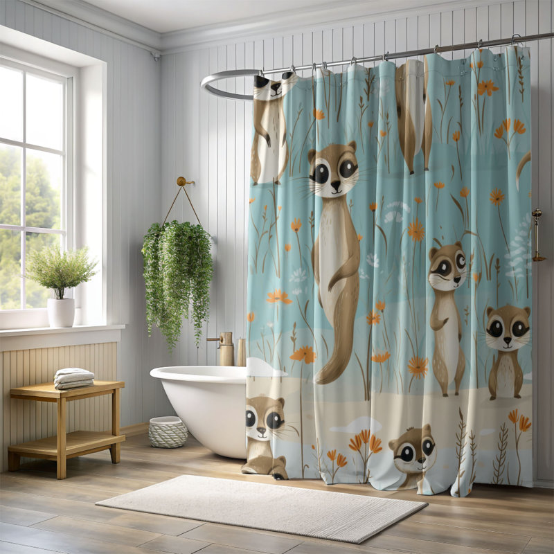 Rideau de douche Mekerat Curiosity - Premium, L 71 po x L 74 po