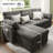 Modern Sleeper Sofa Bed, Comfy Sofa With Storage Chaise- 2 In 1 Pull Out Couch Sofa, Sleeper Sofa For Home Office, Living Room-1634423556