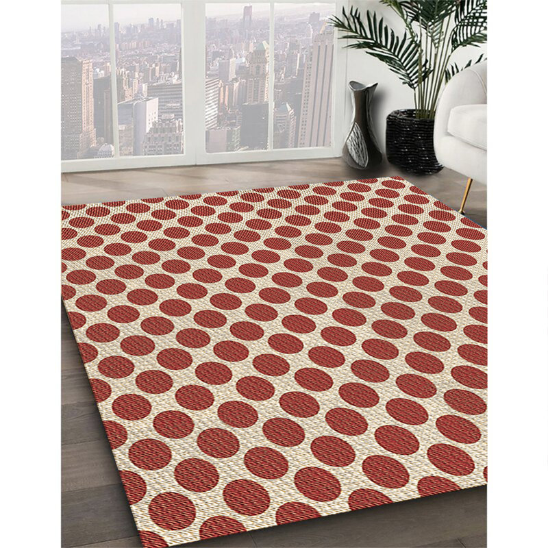 Tapis brun tissé à la machine, Carré 5 pi