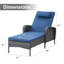 Chaise longue d'extérieur pour l'extérieur Mobilier de patio Fauteuil inclinable en osier en rotin noir-349120171-348831825
