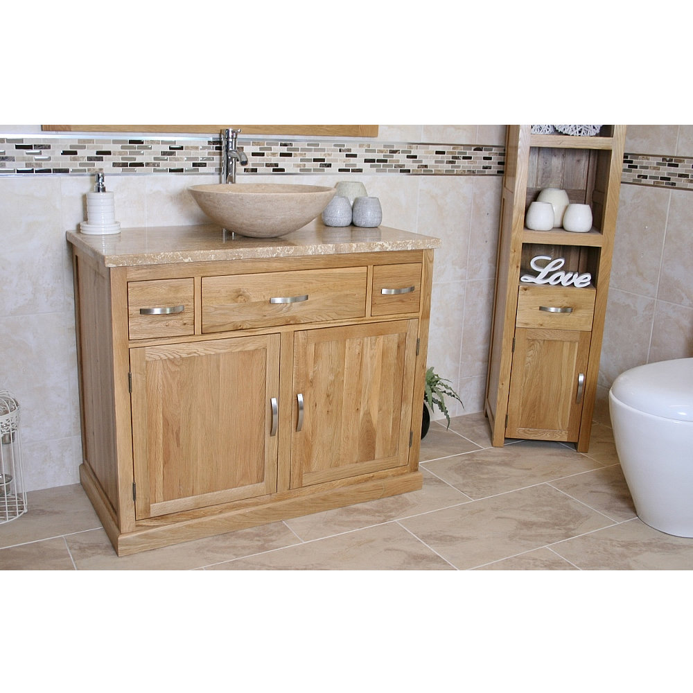 Mateo Solid Oak 1000mm Free-Standing Vanity Unit