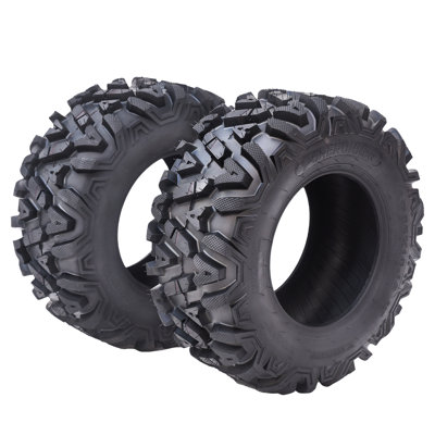25x10-12 6PR Tubeless All Terrain ATV UTV Tires, Set of 2 Heavy Duty Off-Road Replacement Knight Tires