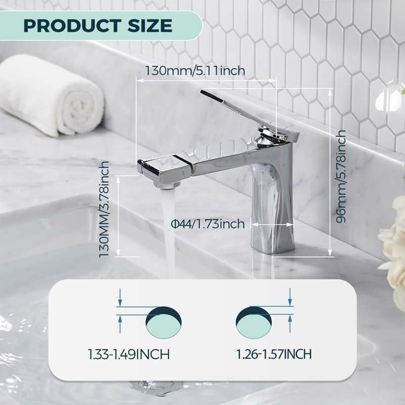 Single-Hole Single-handle Bathroom Faucet, Silver