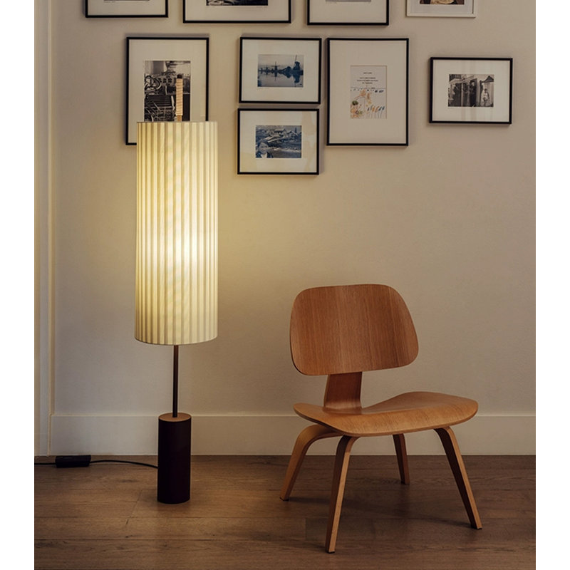 Ribbed Cylinder Shade Floor Light Fixture