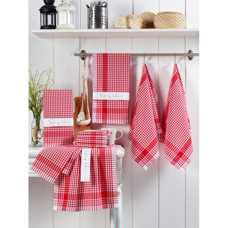 Ensemble de 10 serviettes en coton turc 10 pièces, Rouge