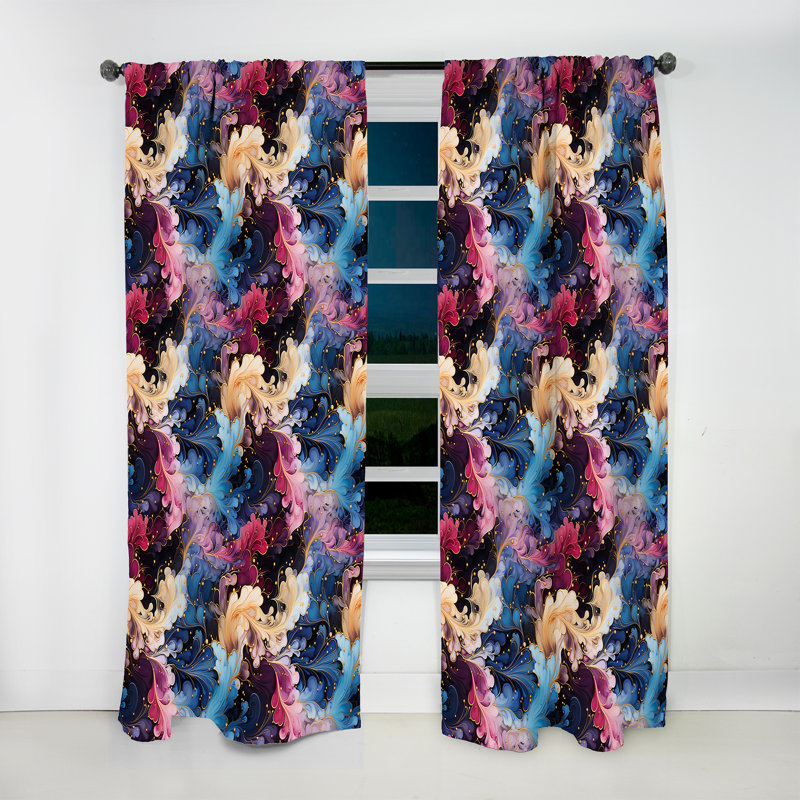 Blue Galactic Dreams Marble Dreams - Rideau en velours glamour - obscurcissant - 1 panneau, L 52 po x L 108 po