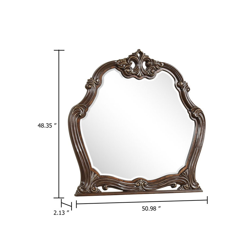 Miroir pour commode Ruth, brun cerise traditionnel 48 x 51