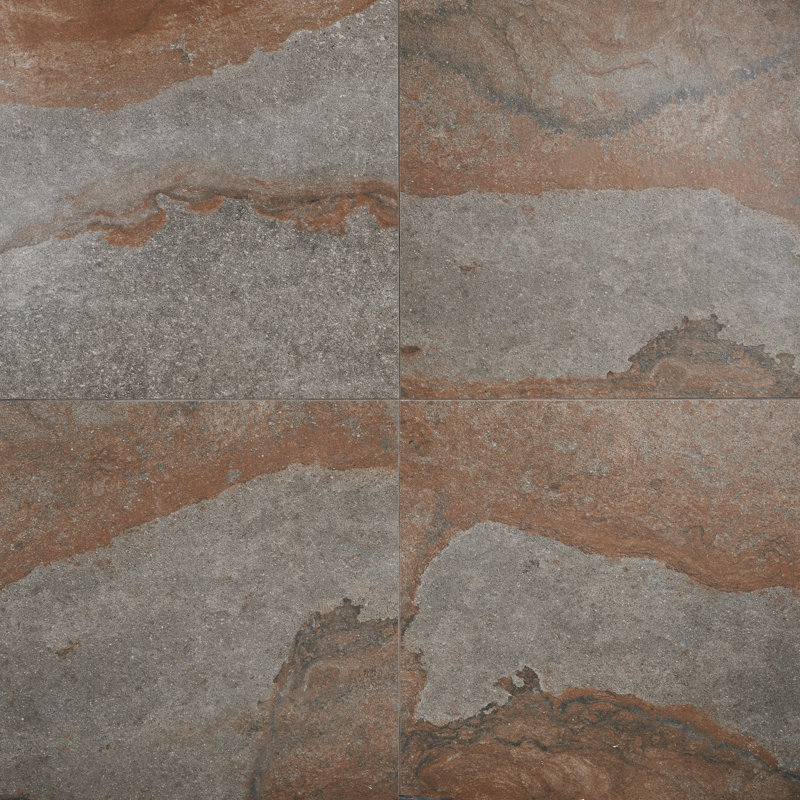 Mesa 23.62" x 23.62" Matte Limestone Look Porcelain Floor and Wall Tile (15.49 Sq. Ft./Case), Brown/Gray