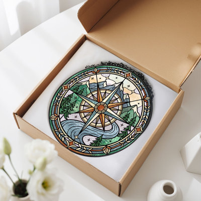 Panneau de vitrail Compass Landscape