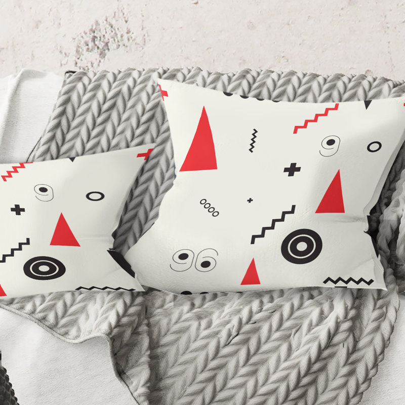 Triangulaire rétro Design III - oreiller moderne, 16 po x 1 po