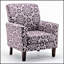 Fauteuil à motifs en mélange de polyester, structure en bois de bouleau massif avec pieds fuselés, fauteuil d'appoint rembourré en mousse pour le salon et le bureau