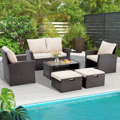 7 - Person Patio Conversation Set with Cushions