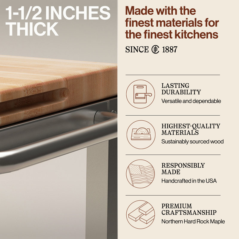 Cucina Culinarte Kitchen Cart with Maple Top
