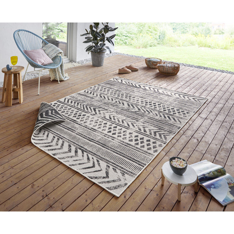 Biri Flatweave Black Rug, Rectangle 120 x 170cm