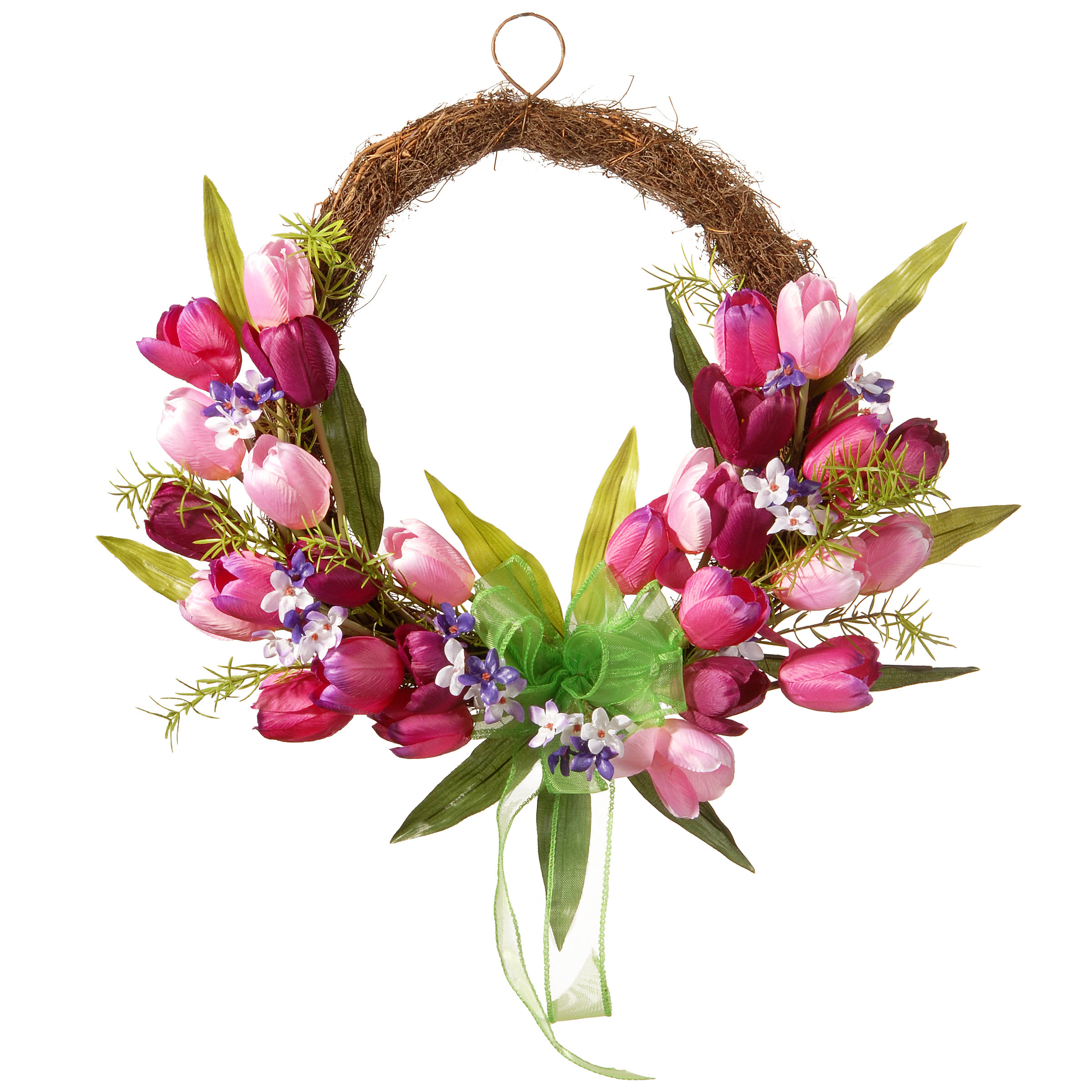 The Holiday Aisle® 20" Tulip Twig Wreath | Wayfair