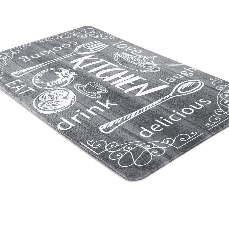 Anti-Fatigue Non-Skid Waterproof Kitchen Mat (Set of 2), Gray, Runner 20" x 31.5" + 20" x 59"