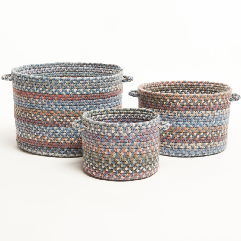 Panier en tissu Bar Harbor, H 8 po x l 10 po x P 10 po, 23 pintes, Bleu clair