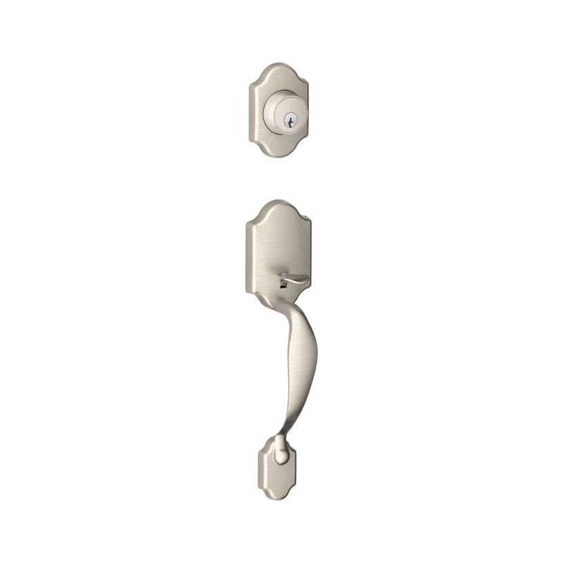 Exterior Portion Handleset and Deadbolt (Interior Portion Sold Separately), Satin Nickel