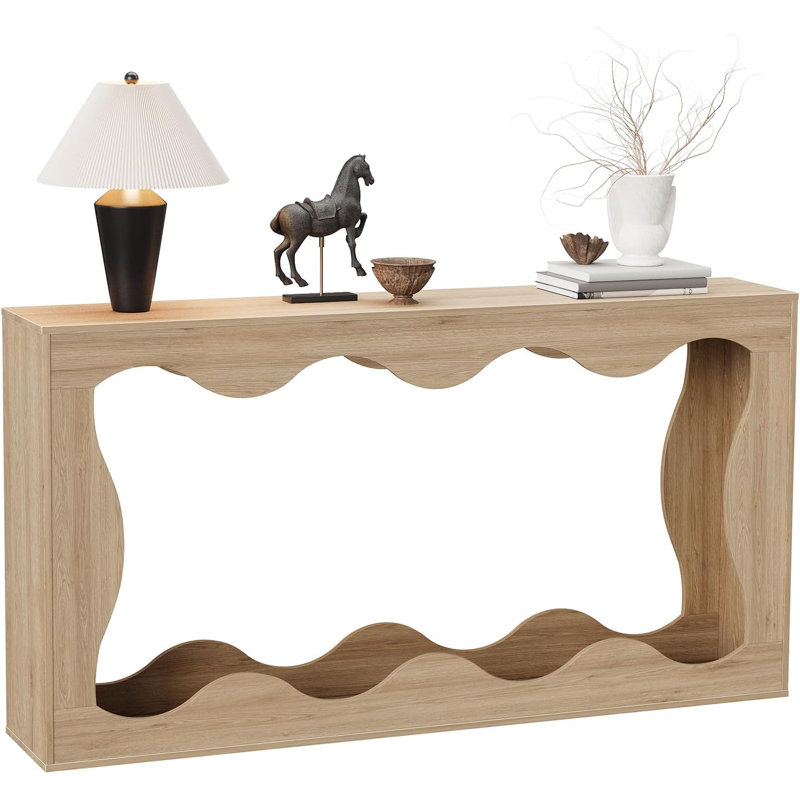 160cm Solid Wood Console Table, Beige