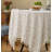 Spring Floral White Cotton Tablecloth with Tassel – 56" W X 72" L-114319180