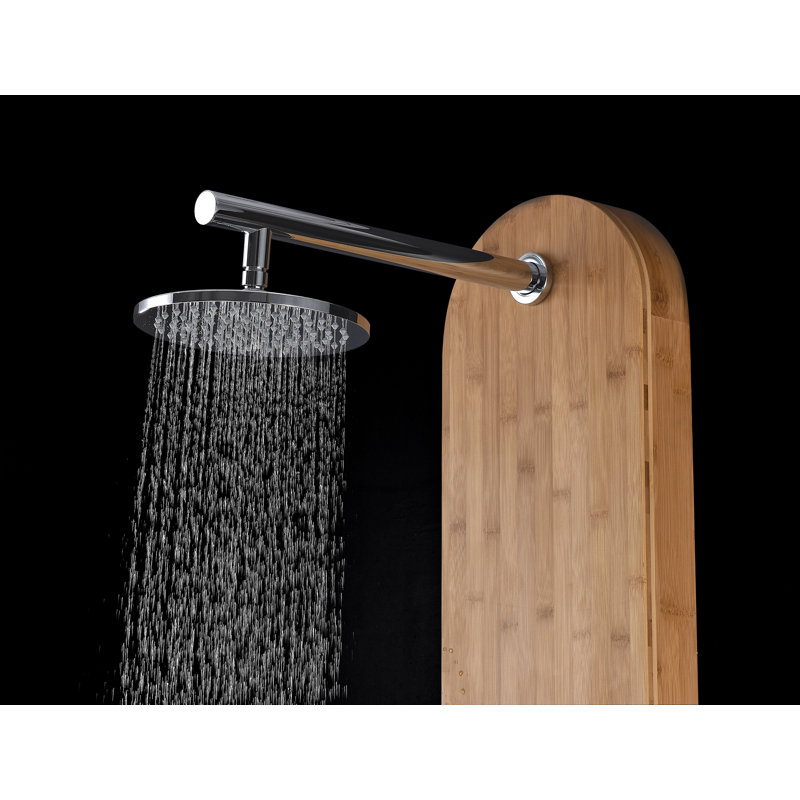 Natural Bamboo 52'' Shower Panel with Chrome Controls