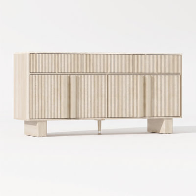 WaveGlide 3Modern Sideboard with Faux Marble Top