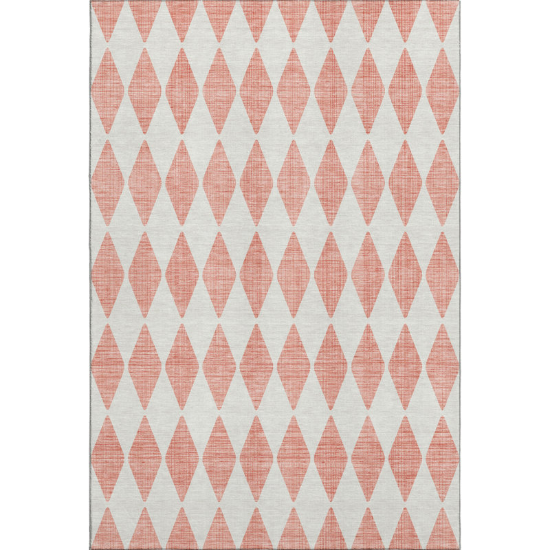 Tapis saumon Cerrito AMF578 lavable à la machine de qualité supérieure, Rectangulaire 3 pi x 5 pi