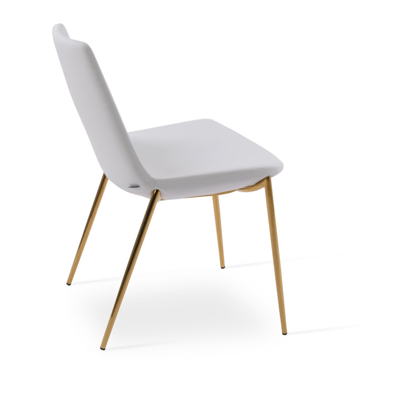 Eiffel Classy Dining Chair, Gold/Brass, White