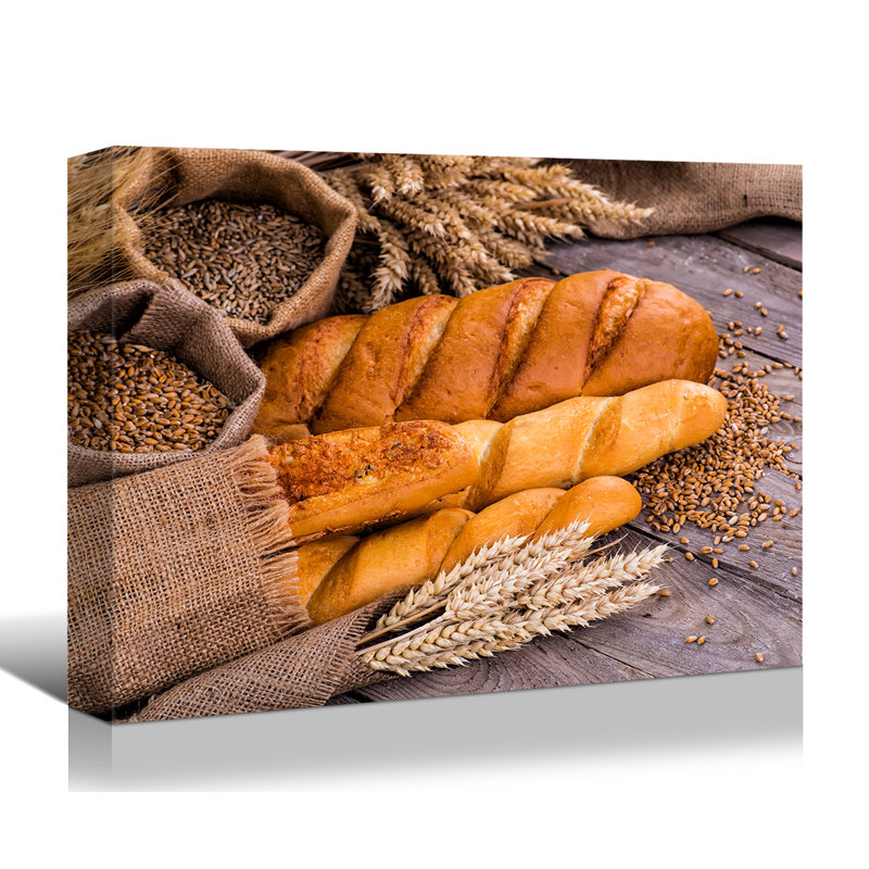 Pain et blé sur toile, H 30 po x l 20 po x P 1,5 po