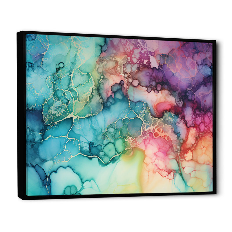Cilgia - Aurora Borealis, impression d'art mural_106521, H 12 po x l 20 po x P 1 po, Toile avec cadre flottant noir