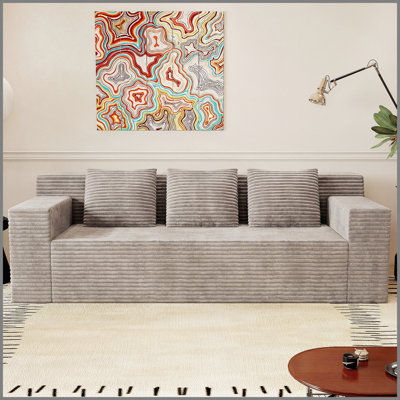 71" 3Setaser Sofa,Corduroy Fabric,Deep Seat Couches,Comfy Loveseat Sofa,No Assembly,1pcs for Living room, Bedroom,Conference room ,Apartment