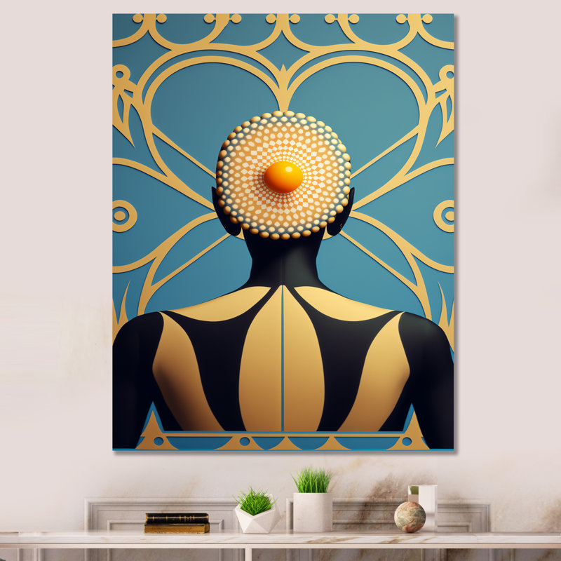Golden Consciousness Woman I - reproduction d'art sur toile, H 20 po x l 12 po x P 1 po, Toile tendue