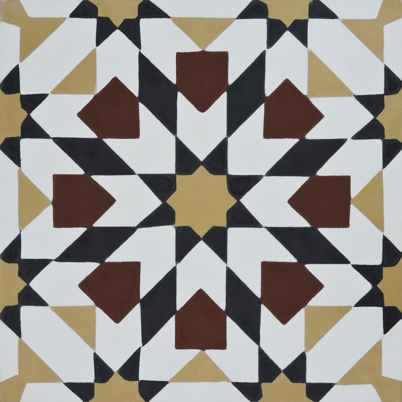 Tamaris 8" x 8" Cement Patterned Wall & Floor Tile