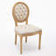 Chaise de salle à manger avec cadre en bois massif de style français, décoration de boucle en cuir artificiel avec garniture cloutée, pieds en bois, intérieur à ressorts en acier, ensemble de 2, beige-86947401