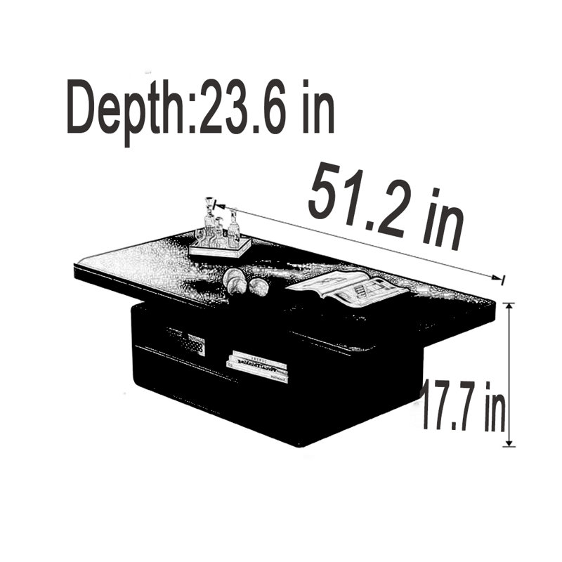 Table basse Luxury, H 17,7 po x L 51,2 po x l 23,6 po