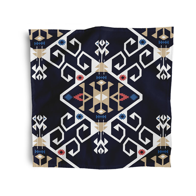 Vallelunga Polyester Geometric Square Napkin, Navy
