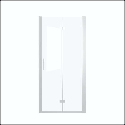 30 x 72 Bifold Shower Door - Chrome, 6mm Tempered Glass with Explosion-Proof Film