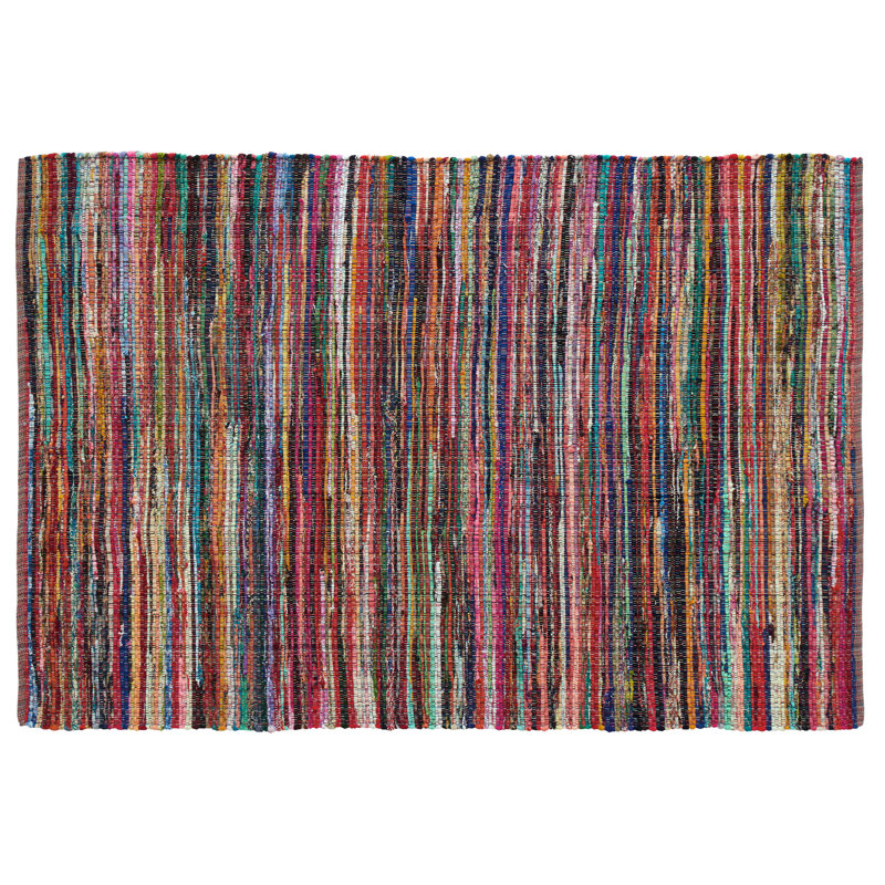 Ensemble de tapis abstraits faits à la main à tissage plat rouge / noir / vert, Rectangulaire 3 pi x 5 pi