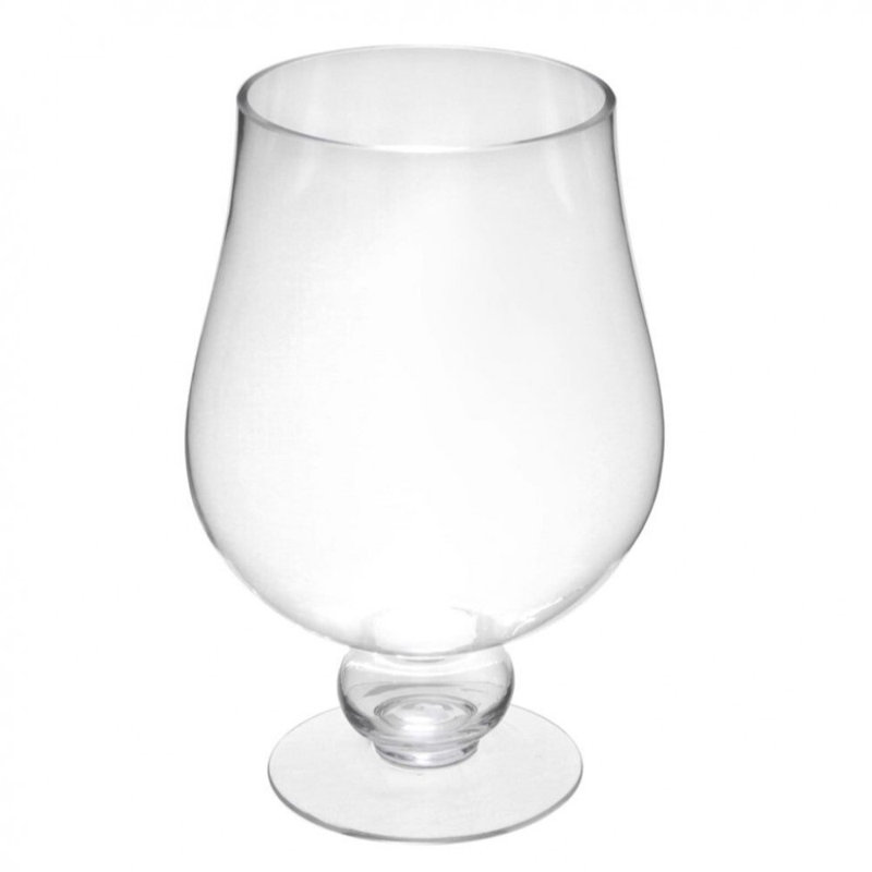 Vase en verre en forme de piédestal, H 11,80 po x l 8,30 po x P 8,30 po