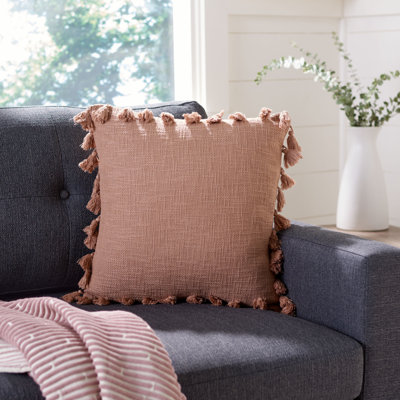 Skyla Tassels Cotton Reversible Throw Pillow