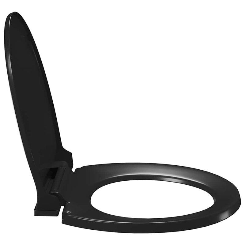 vidaXL Soft-Close Toilet Seat with Quick-Release Design Black, Black