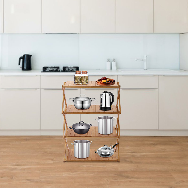 Alissone Assembly-free Solid Wood Storage Rack (26.8'' H x 19.7'' W x 9.8'' D)
