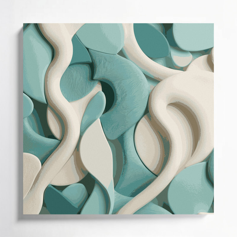 «Abstract Shapes» 12, art mural sur toile brune, H 32 po x l 32 po