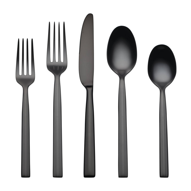 Ensemble de couverts 20 pièces Aero Mirror, Noir