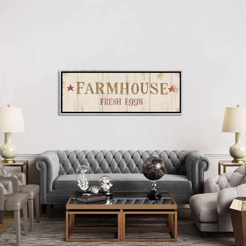 "Farm patchwork xvi" par Danhui Nai, reproduction d'art textuel panoramique sur toile, H 20 po x l 60 po x P 1,5 po