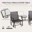 Fauteuil oscillant d'extérieur Outsunny avec table basse, causeuse à 2 places pour chaise berçante de patio et d'extérieur, gris-1414871418