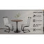 Ensemble de table de salle à manger 31,5 "en noyer circulaire, table à manger tulipe, table de salle à manger pour 2 à 4 personnes et 2 chaises de salle à manger en métal noir-1184165792-1184165797-1184165802